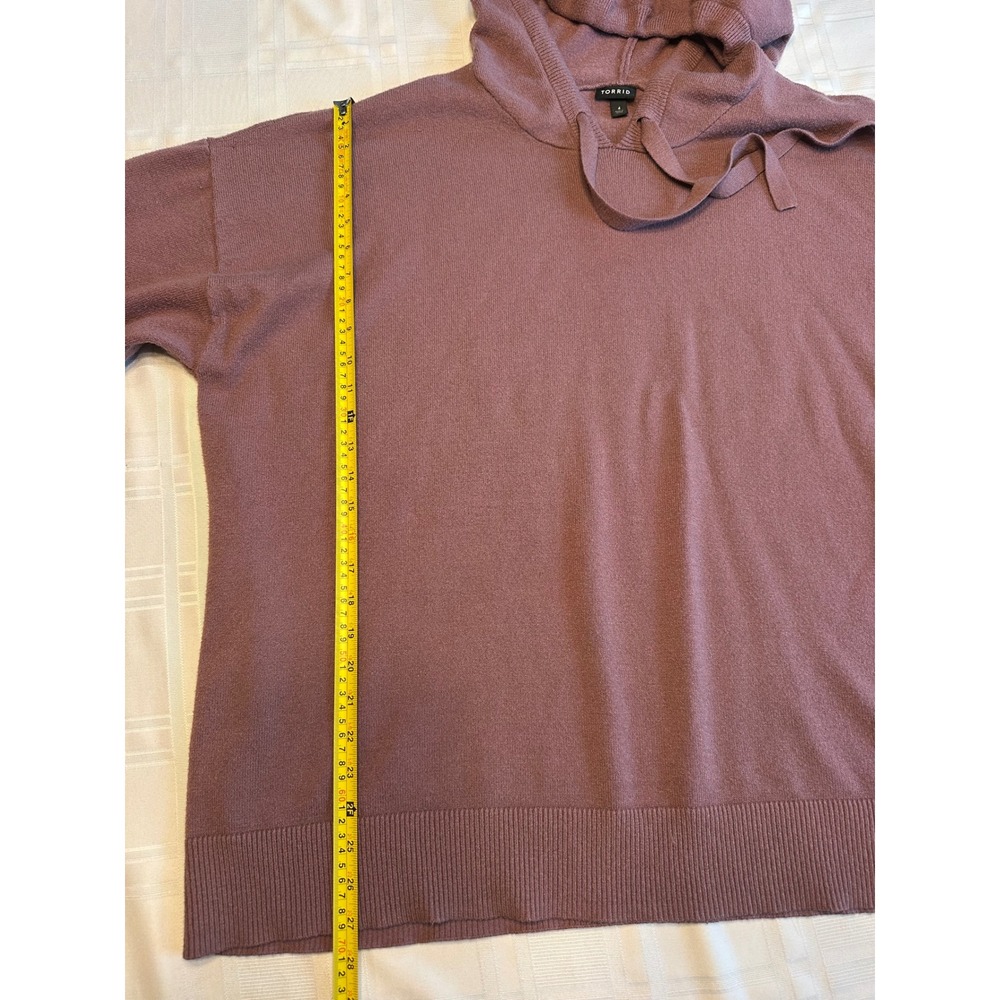 Torrid Sweater Hoodie Womens 4 Rosewood Knit Pullover Long Sleeve Oversized - Picture 6 of 6